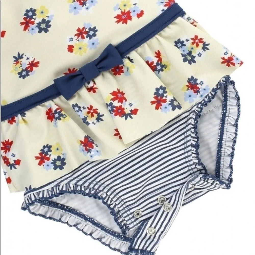 Ruffle Butts Petal Parade 1-Pc. Rash Guard 0/3m